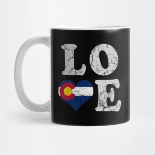 Love Colorado Flag Home Family Vintage Fade Mug